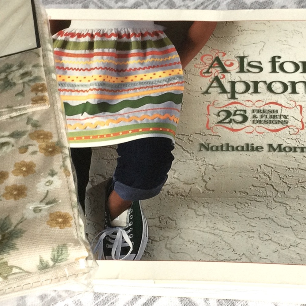 Laura Ashley apron and Apron pattern book